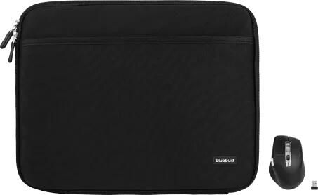 BlueBuilt Laptophoes breedte 37 cm 15-16 inch S Zwart + Maximus Muis