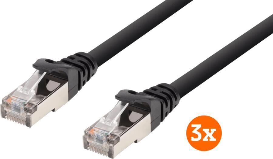 BlueBuilt Netwerkkabel FTP CAT6 3 meter Zwart 3-Pack