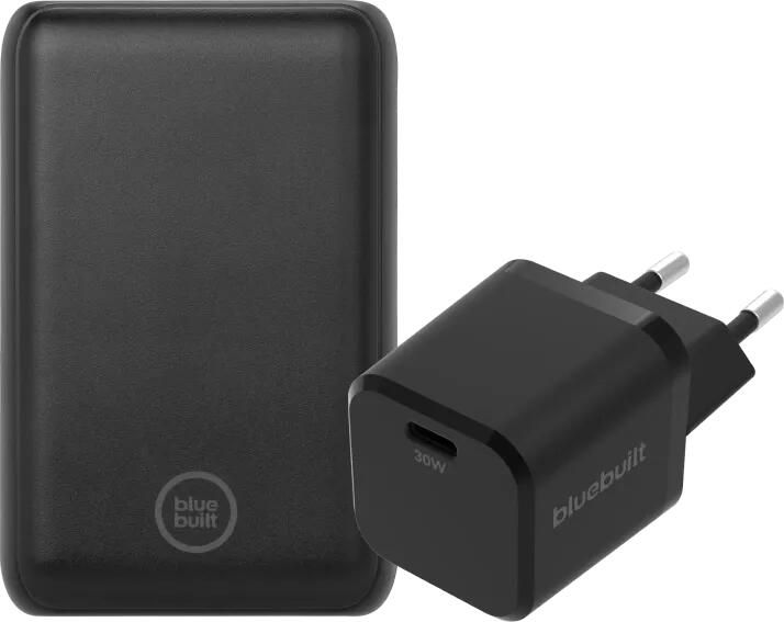 BlueBuilt Powerbank met Snelladen 10.000 mAh + Oplader 30W Zwart