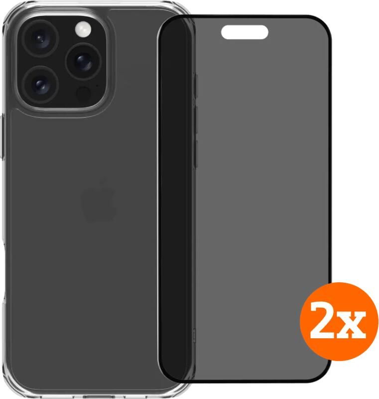 BlueBuilt Protective Back Cover iPhone 16 Pro Max + Privacy Screenprotector Duo Pack