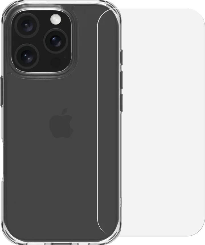 BlueBuilt Protective Back Cover iPhone 16 Pro Transparant + Screenprotector Glas