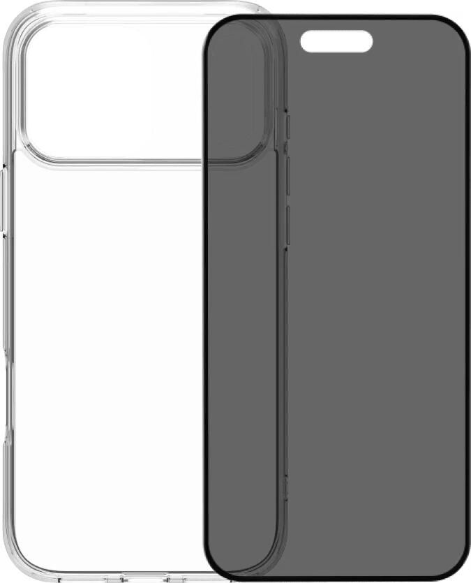 BlueBuilt Protective Back Cover iPhone 17 Pro Max Transparant + iPhone 17 Pro Max Privacy Screenprotector Glas