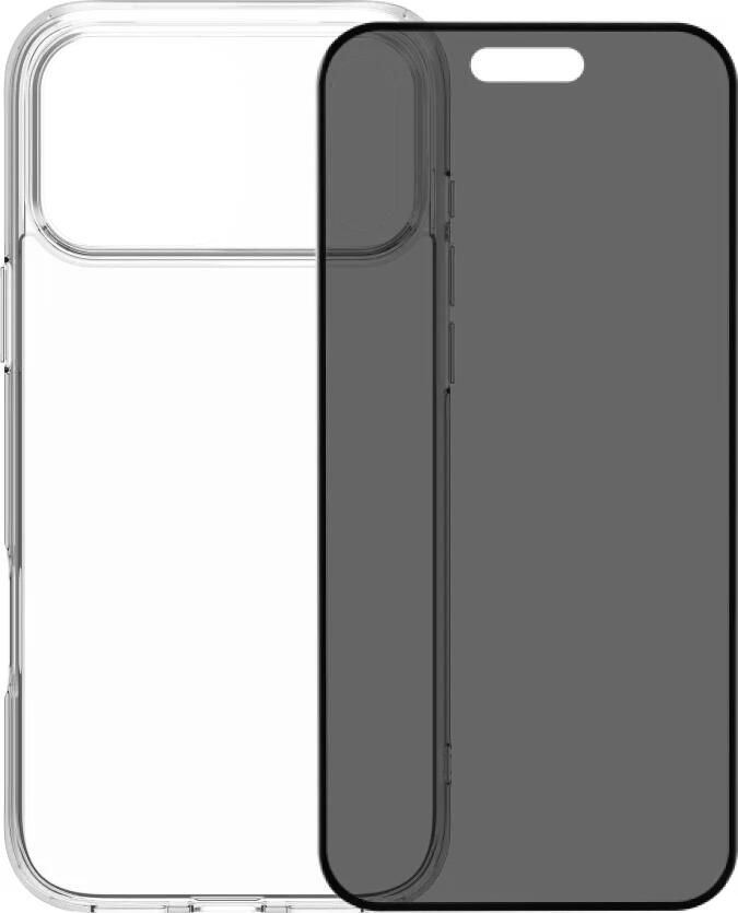 BlueBuilt Protective Back Cover iPhone 17 Pro Max Transparant + iPhone 17 Pro Max Privacy Screenprotector Glas