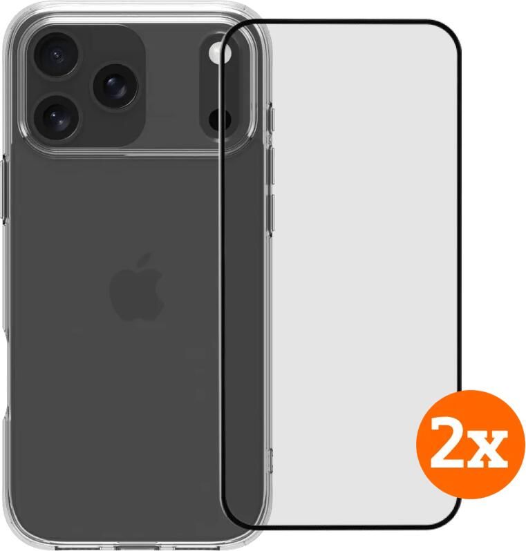 BlueBuilt Protective Back Cover iPhone 17 Pro Max Transparant + Screenprotector Duo Pack