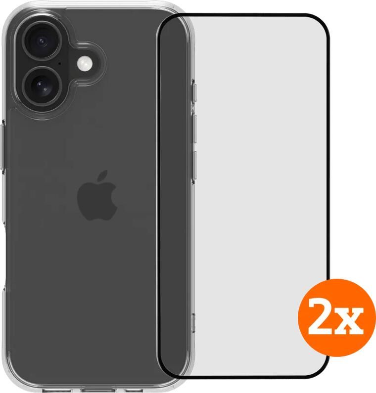 BlueBuilt Protective Back Cover iPhone 17 Transparant + Screenprotector Glas Duo Pack