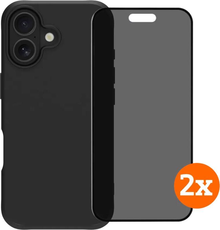 BlueBuilt Protective Back Cover iPhone 17 Zwart + Privacy Filter Screenprotector Duo Pack