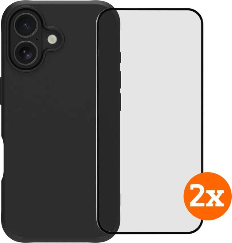 BlueBuilt Protective Back Cover iPhone 17 Zwart + Screenprotector Glas Duo Pack