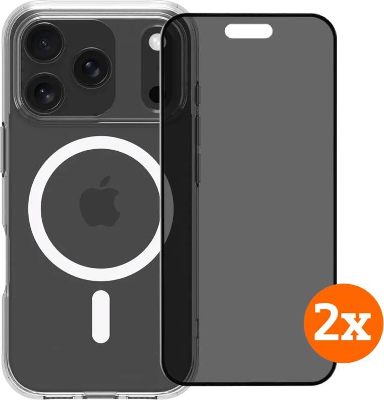 BlueBuilt Protective Back Cover MagSafe iPhone 17 Pro + Privacy Screenprotector Duo Pack