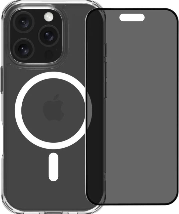 BlueBuilt Protective Back Cover met MagSafe iPhone 16 Pro + Privacy Screenprotector Glas