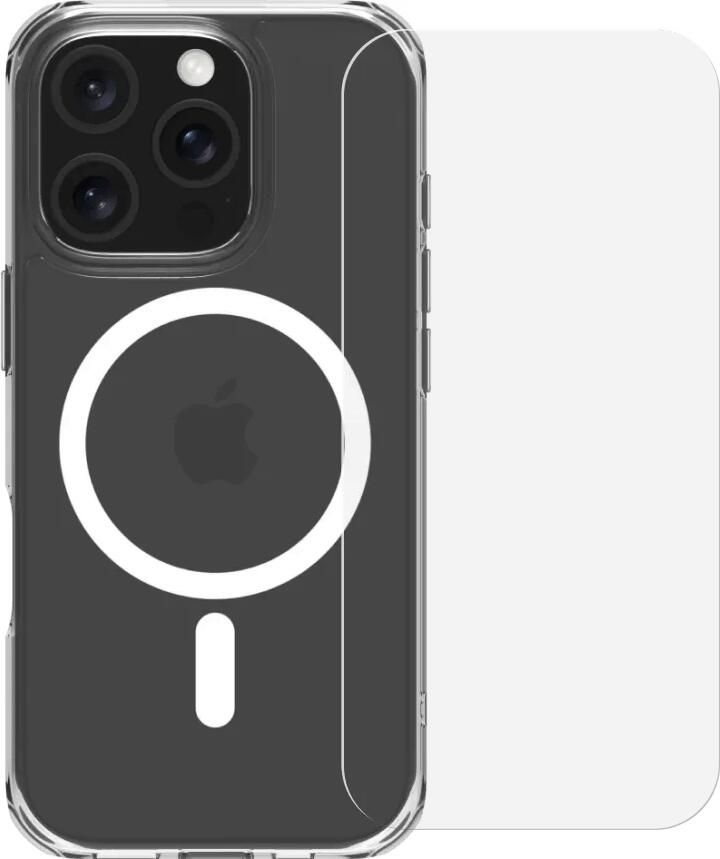 BlueBuilt Protective Back Cover met MagSafe iPhone 16 Pro + Screenprotector Glas