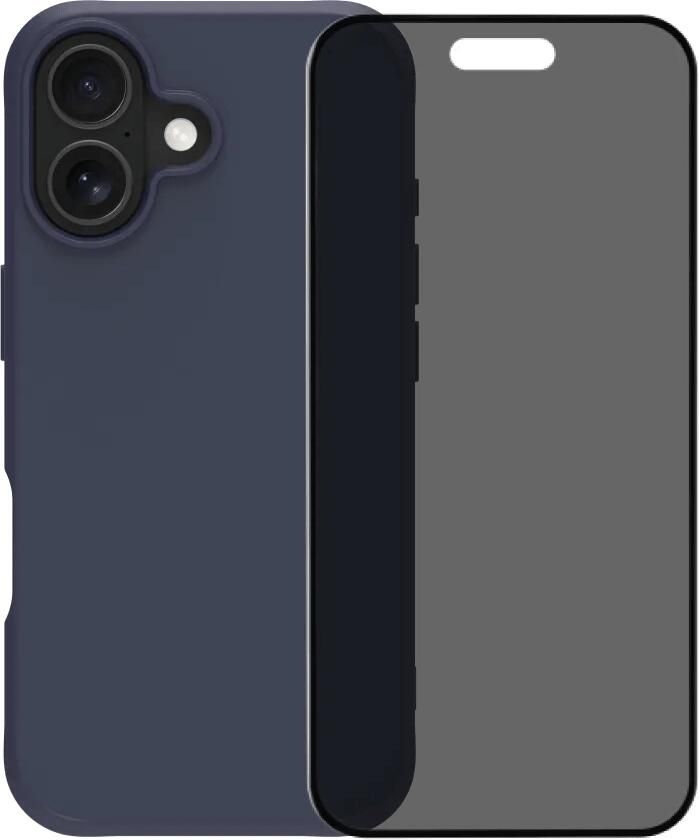 BlueBuilt Protective Back Cover met MagSafe iPhone 17 Blauw + iPhone 17 Privacy Screenprotector Glas
