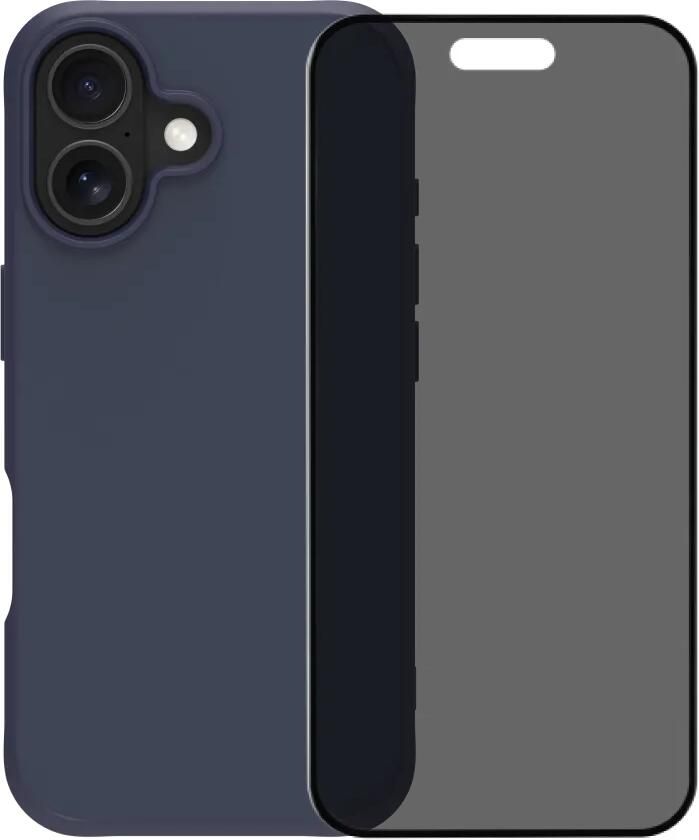 BlueBuilt Protective Back Cover met MagSafe iPhone 17 Blauw + iPhone 17 Privacy Screenprotector Glas