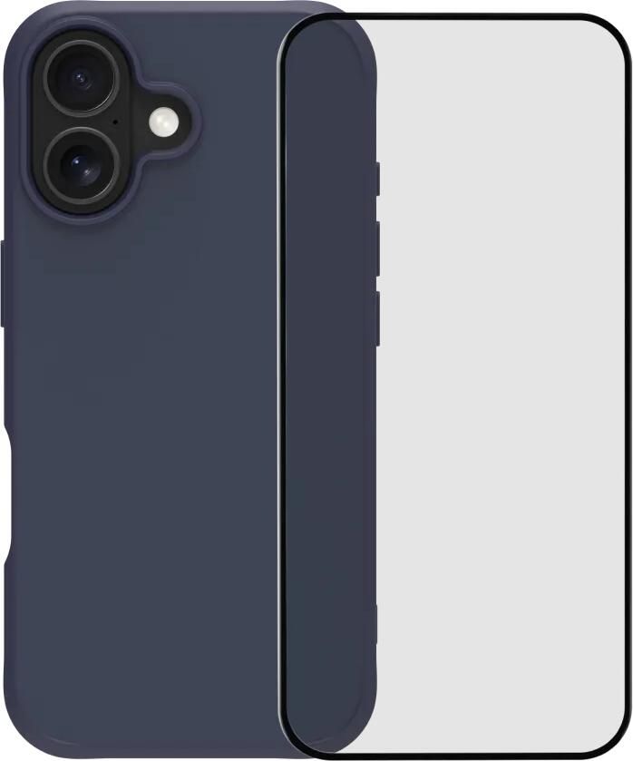 BlueBuilt Protective Back Cover met MagSafe iPhone 17 Blauw + iPhone 17 Screenprotector Glas