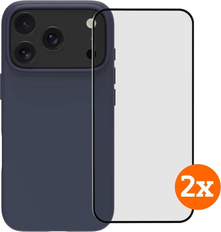 BlueBuilt Protective Back Cover met MagSafe iPhone 17 Pro Blue + Screenprotector Duo Pack