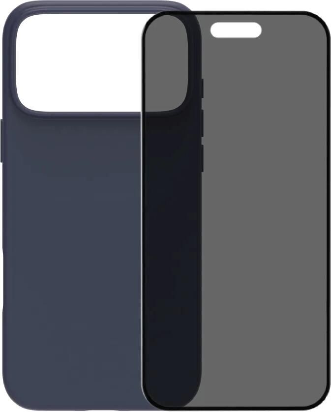 BlueBuilt Protective Back Cover met MagSafe iPhone 17 Pro Max Blauw + iPhone 17 Pro Max Privacy Screenprotector Glas