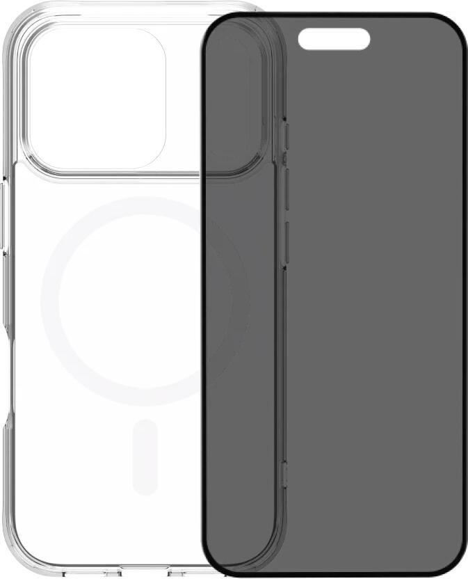 BlueBuilt Protective Back Cover met MagSafe iPhone 17 Pro Transparant + iPhone 17 Pro Privacy Screenprotector Glas