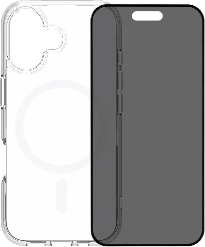 BlueBuilt Protective Back Cover met MagSafe iPhone 17 Transparant + iPhone 17 Privacy Screenprotector Glas