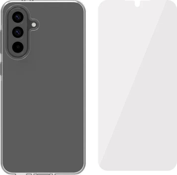 BlueBuilt Protective Back Cover Samsung Galaxy A56 Transparant + Screenprotector Glas