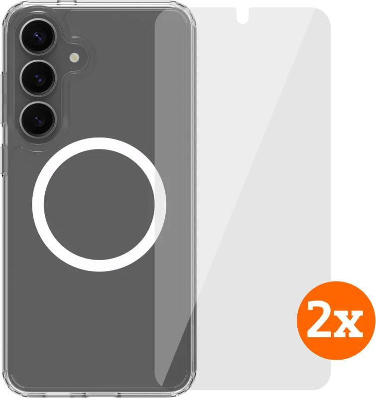 BlueBuilt Protective Cover Magneet Galaxy S25 Plus Transparant + Screenprotector Duo Pack