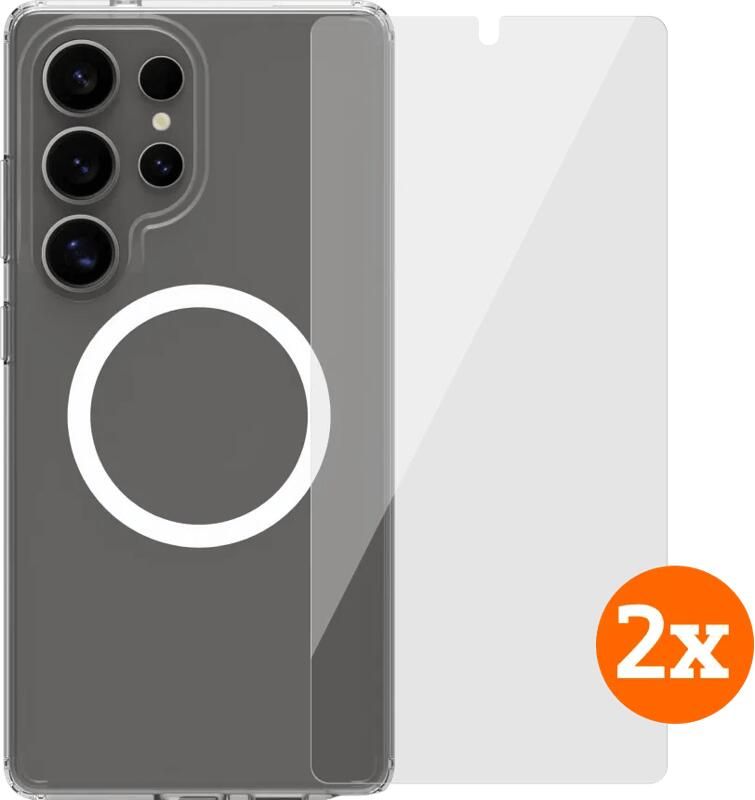 BlueBuilt Protective Cover Magneet Galaxy S25 Ultra Transparant + Protector Duo Pack