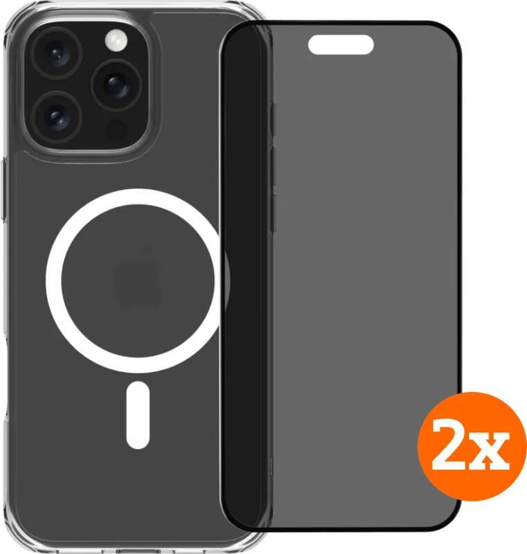 BlueBuilt Protective Cover MagSafe iPhone 16 Pro Max + Privacy Screenprotector Duo Pack