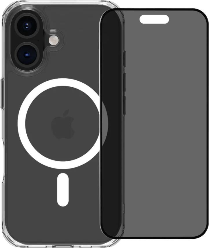 BlueBuilt Protective Cover met MagSafe iPhone 16 Transparant + Privacy Screenprotector