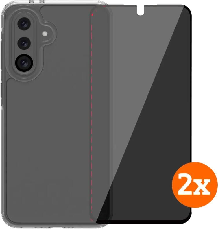 BlueBuilt Protective Cover Samsung Galaxy A36 Transparant + Privacy Protector Duo Pack
