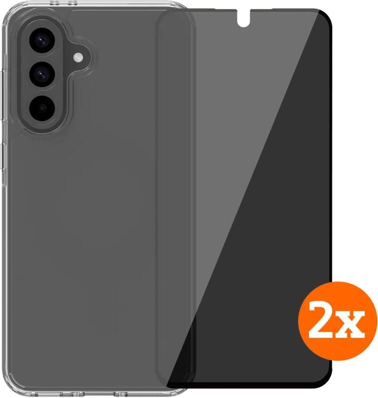 BlueBuilt Protective Cover Samsung Galaxy A56 Transparant + Privacy Protector Duo Pack