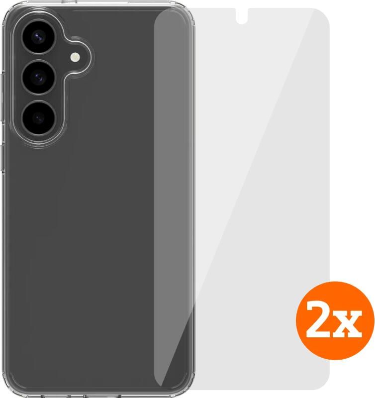 BlueBuilt Protective Cover Samsung Galaxy S25 FE Transparant + Screenprotector Duo Pack