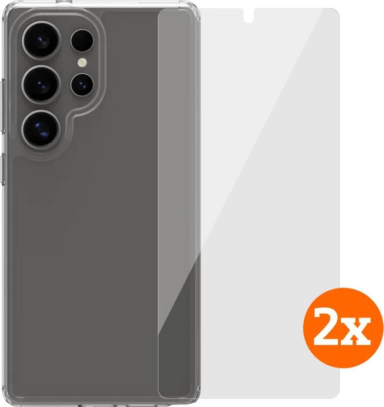 BlueBuilt Protective Cover Samsung Galaxy S25 Ultra Transparant + Screenprotector Duo Pack