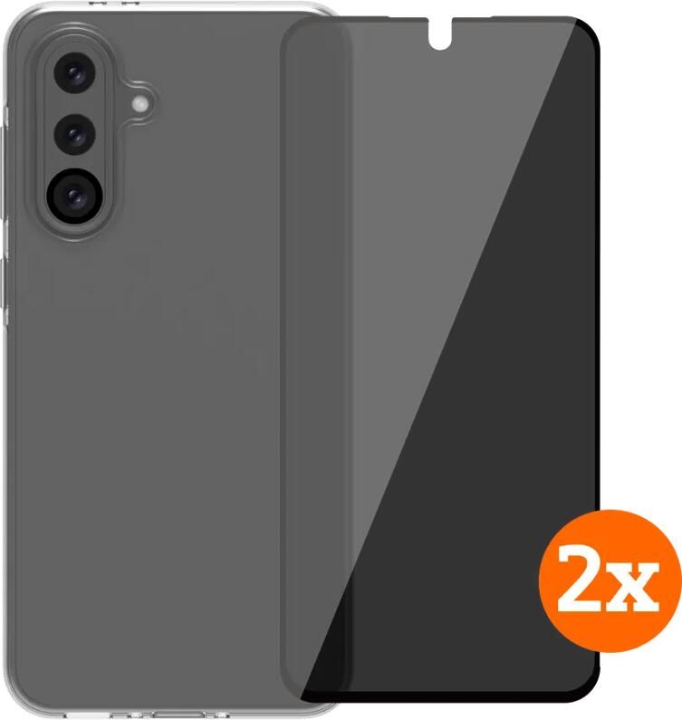 BlueBuilt Samsung Galaxy A36 Back Cover Transparant + Privacy Screenprotector Duo Pack