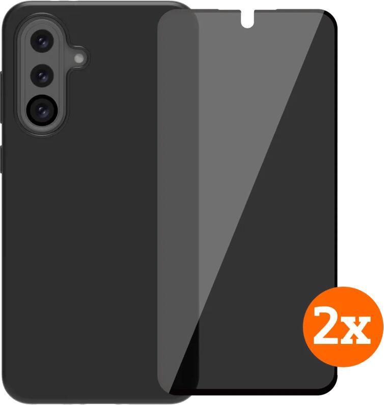 BlueBuilt Samsung Galaxy A36 Back Cover Zwart + Privacy Filter Screenprotector Duo Pack