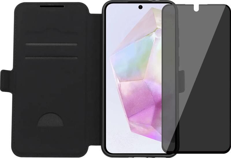 BlueBuilt Samsung Galaxy A36 Book Case Zwart + Privacy Filter Screenprotector Glas