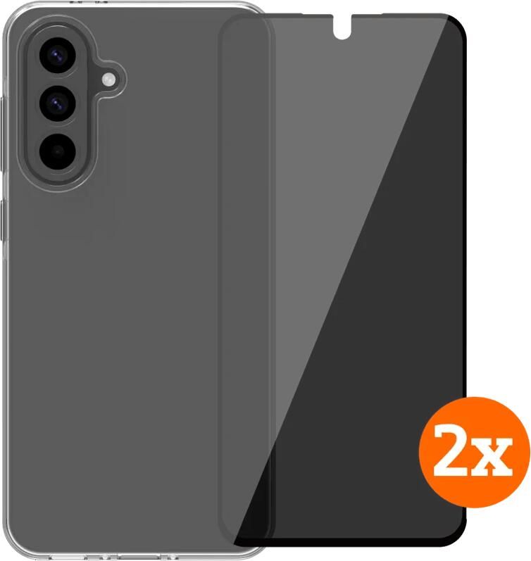 BlueBuilt Samsung Galaxy A56 Back Cover Transparant + Privacy Screenprotector Duo Pack