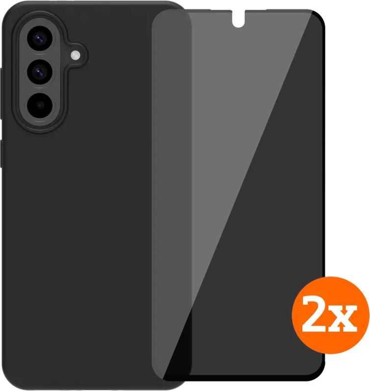 BlueBuilt Samsung Galaxy A56 Back Cover Zwart + Privacy Filter Screenprotector Duo Pack