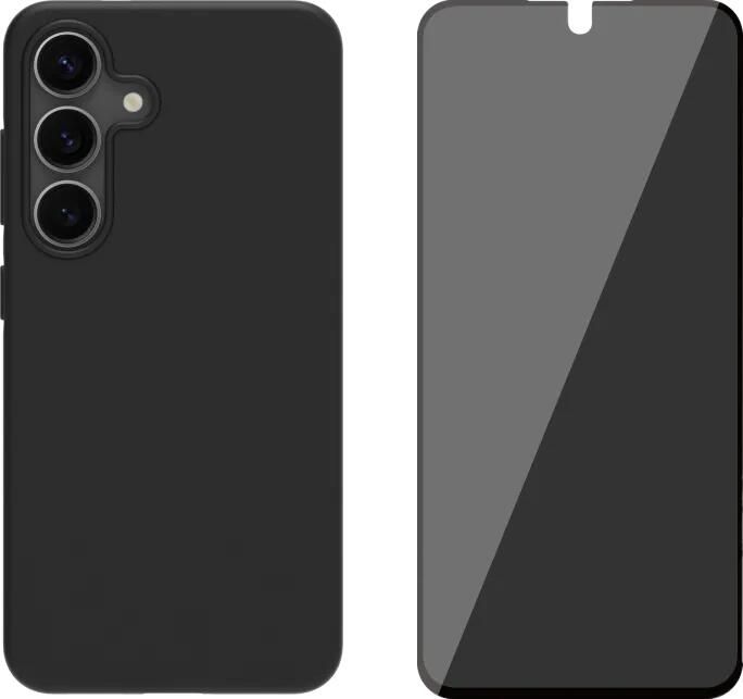 BlueBuilt Samsung Galaxy S25 Back Cover Zwart + Privacy Screenprotector Glas
