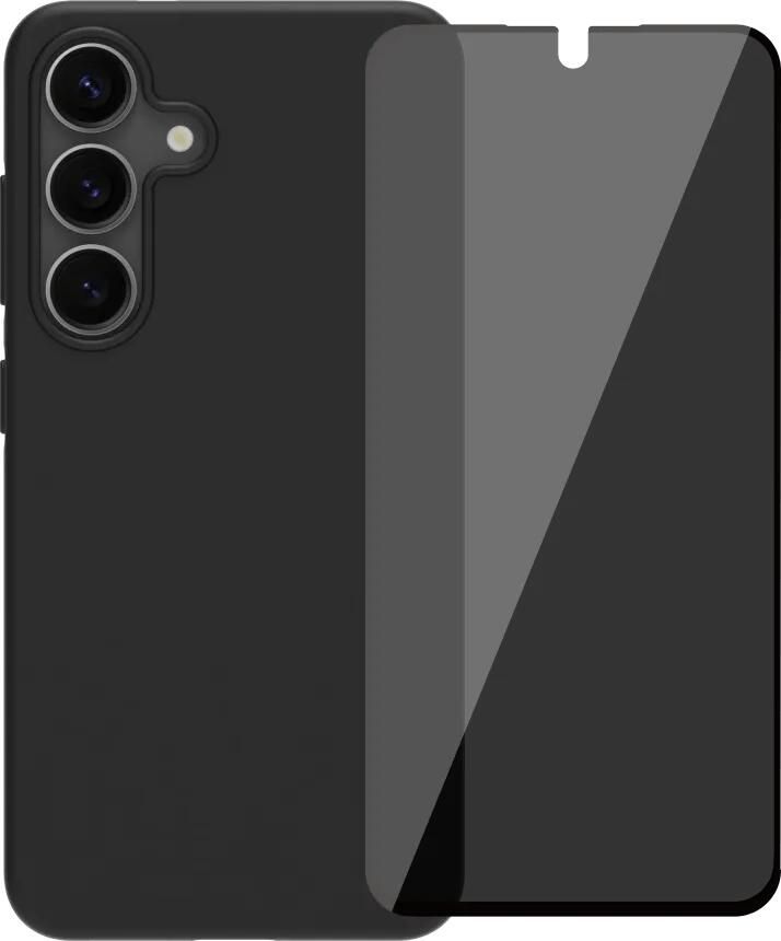 BlueBuilt Samsung Galaxy S25 Back Cover Zwart + Privacy Screenprotector Glas