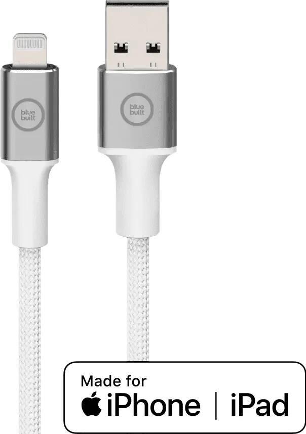 BlueBuilt Usb A naar Lightning Kabel 1 5m Nylon Wit