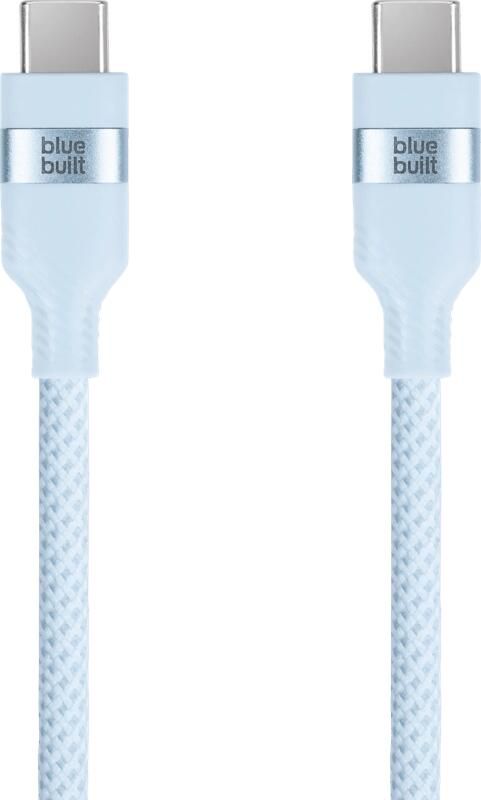 BlueBuilt Usb C naar Usb C Kabel 1 5m Nylon Lichtblauw