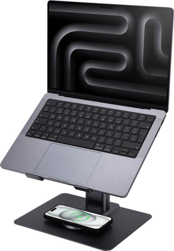 BlueBuilt Verstelbare Laptopstandaard met Draadloze Oplader 10 17 Inch