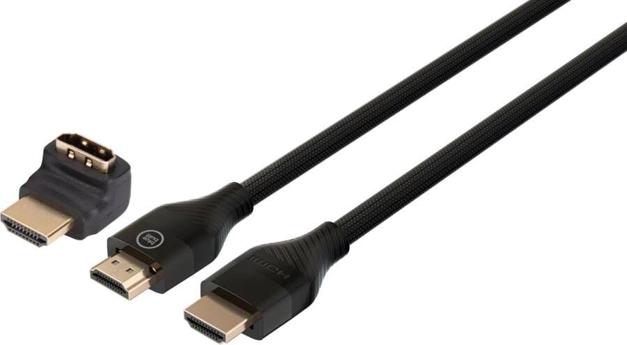 BlueBuilt HDMI Kabel 4K 60Hz Nylon 1.5 Meter + 90° adapter