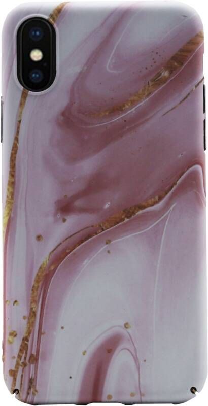 BlueBuilt Pink Marble Hard Case Apple iPhone Xs X Back Cover