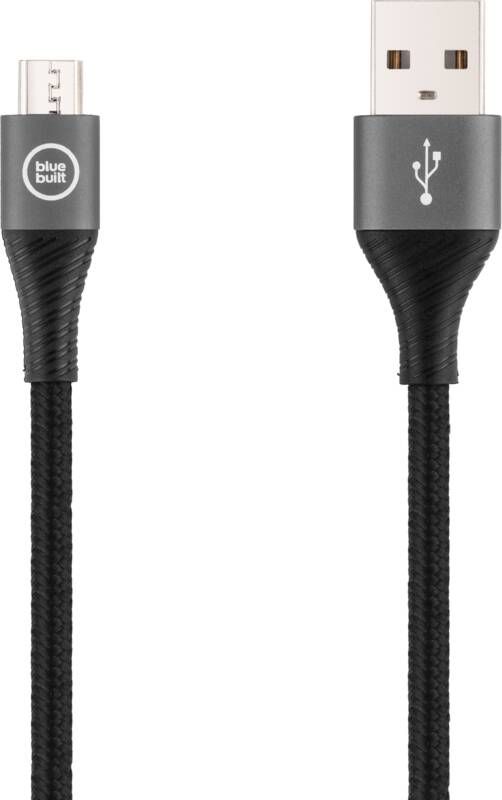 BlueBuilt Usb A naar Micro Usb Kabel Nylon Zwart 3m