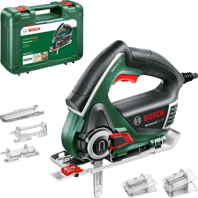 Bosch AdvancedCut 50 Microkettingzaag 500 Watt Met zaagblad en koffer