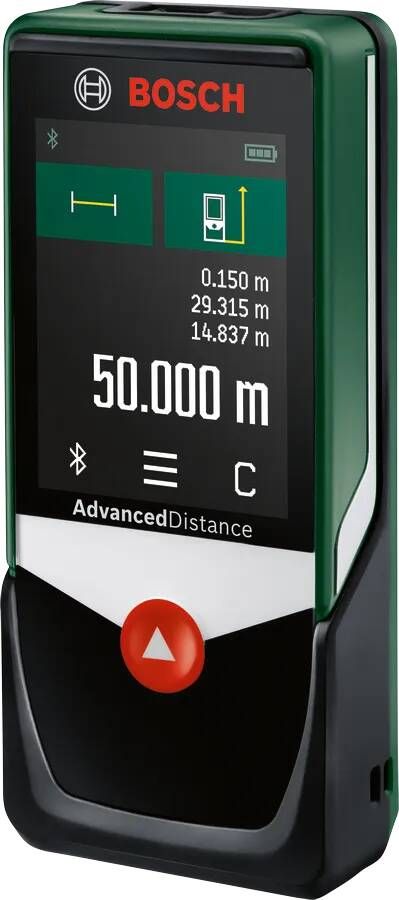 Bosch Home and Garden AdvancedDistance 50C Laserafstandsmeter Bluetooth Touchscreen Meetbereik (max.) 50 m