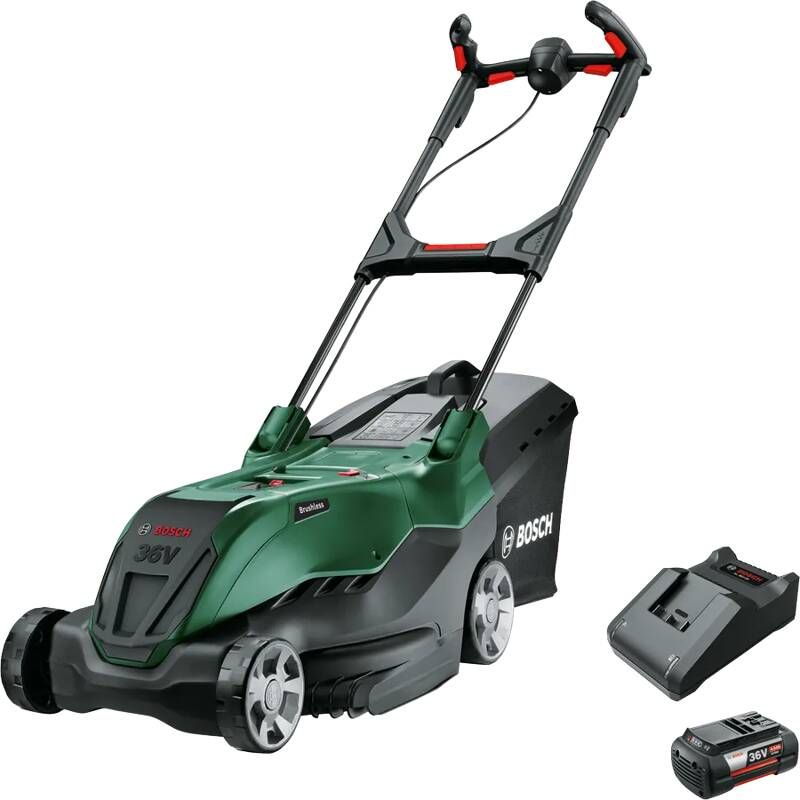 Bosch AdvancedRotak 36V-40-650 Accu Grasmaaier Inclusief 1x 36V Li-Ion accu (4.0Ah) AL 36V-20 Lader Opvouwbare opvangbak