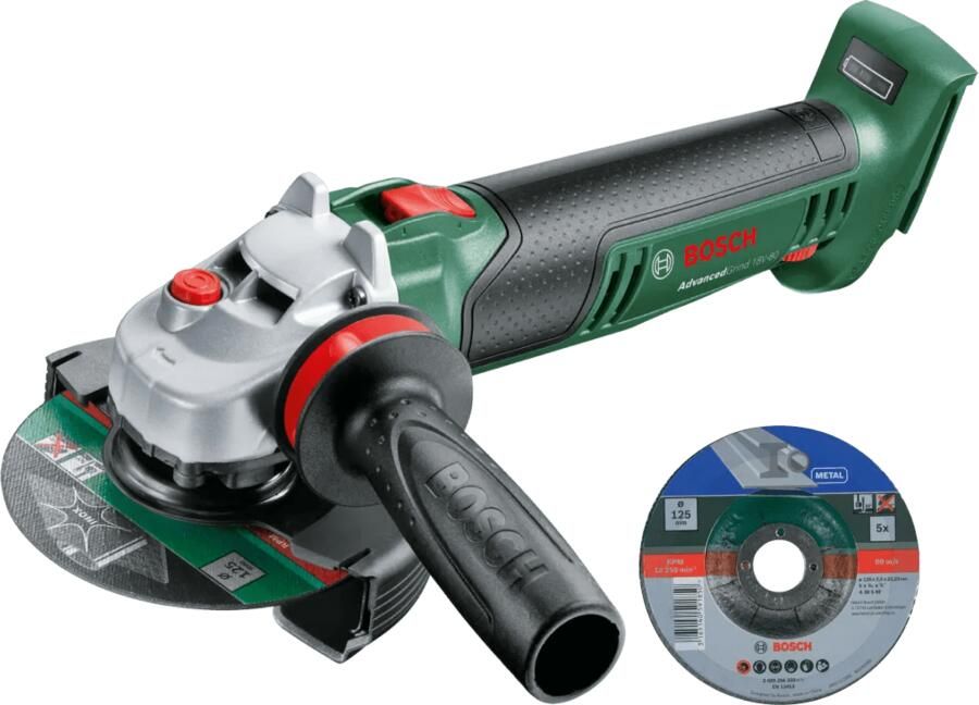 Bosch AdvancedGrind 18V-80 (zonder accu) + Slijpschijf Metaal 125 mm 5 stuks