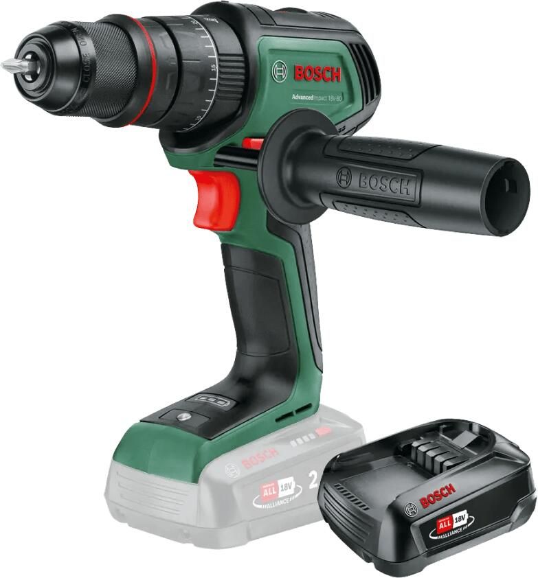 Bosch AdvancedImpact 18V-80 + POWER FOR ALL 18V 2 5 Ah Accu Set