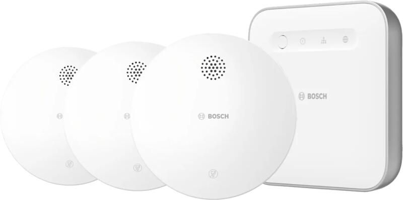 Bosch Draadloze Rookmelder 3-Pack + Smart Home Controller