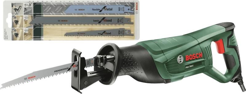 Bosch PSA 700 E Reciprozaag op snoer 710 W Met 3 zaagbladen